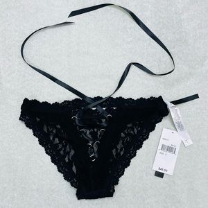 HANKY PANKY LACE-UP BACK BIKINI- AFTER MIDNIGHT - SIZE Small